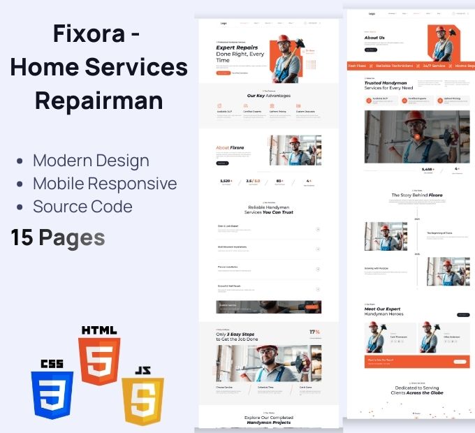 Fixora – Home Services & Repairman Premium HTML