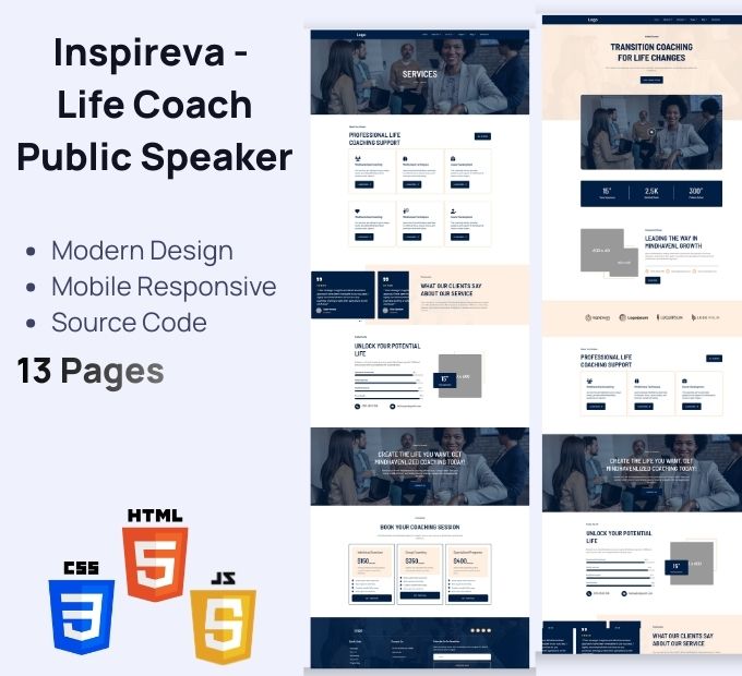 Inspireva – Life Coach & Public Speaker Premium HTML