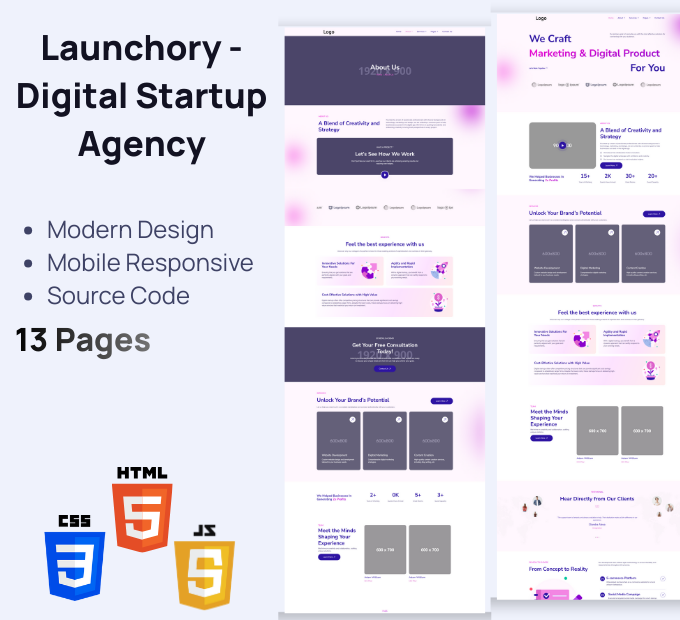Launchory – Agensi Digital Startup HTML Elegan