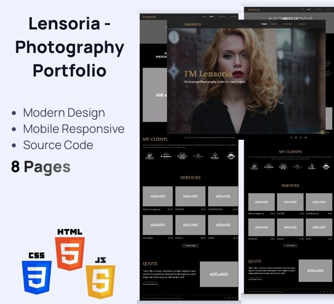 Lensoria – 摄影作品集 基础 HTML 模板