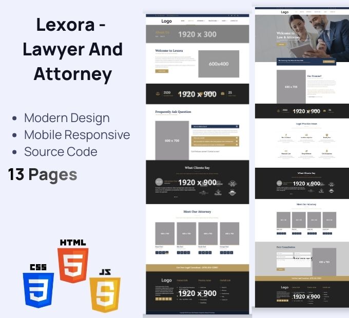Lexora – 律师与律师事务所 高级 HTML 模板